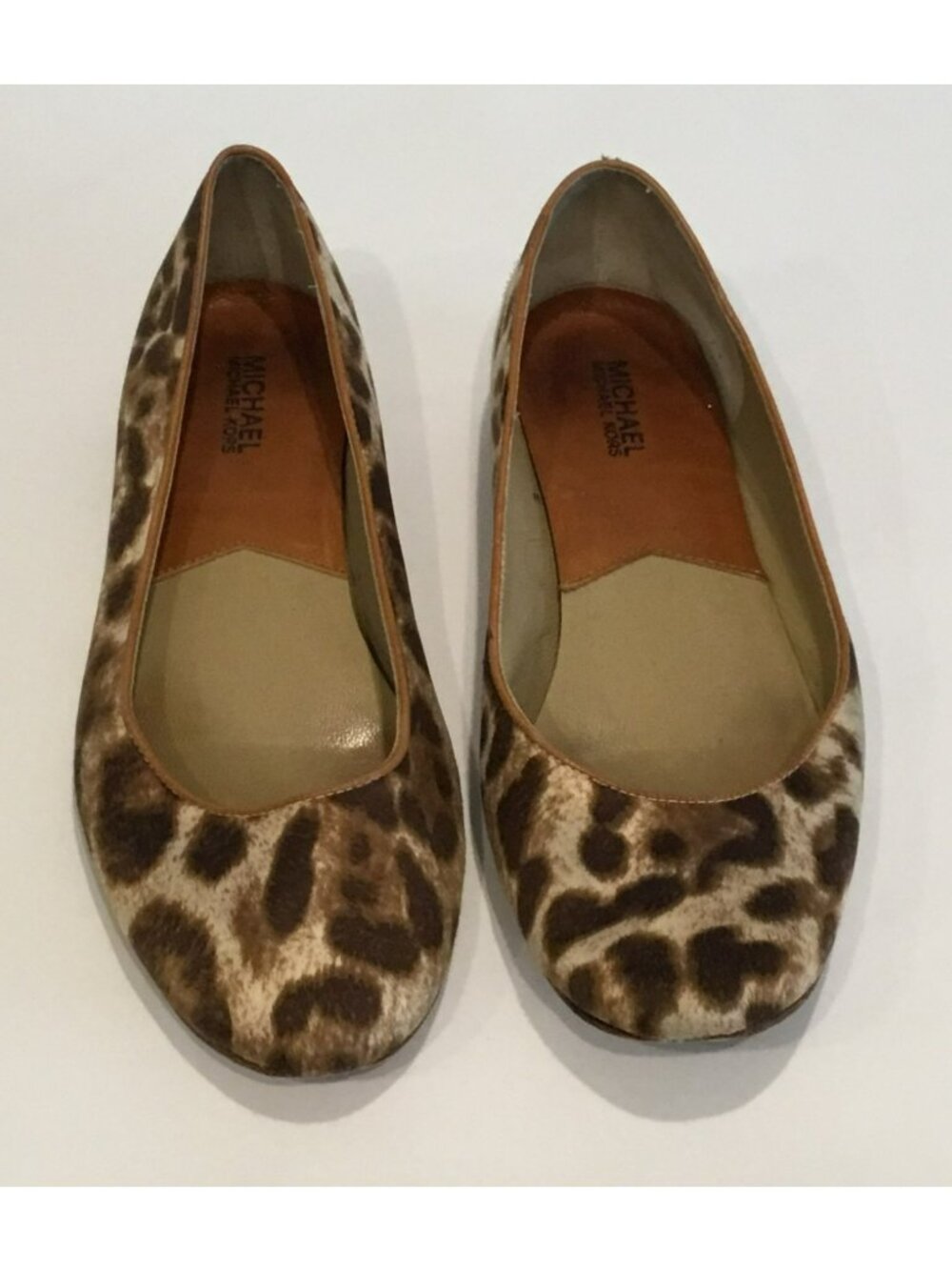 Michael Kors Cynthia Flex Flats Leopard Print Satin Women's Size 10 Animal Print